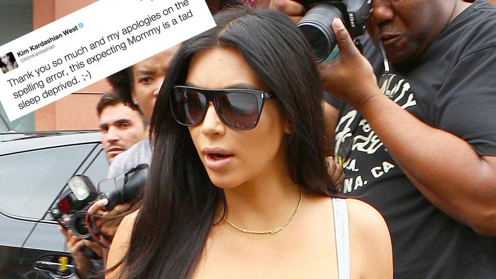 Kim Kardashian Spells Armani Wrong Blames Pregnancy For Spelling