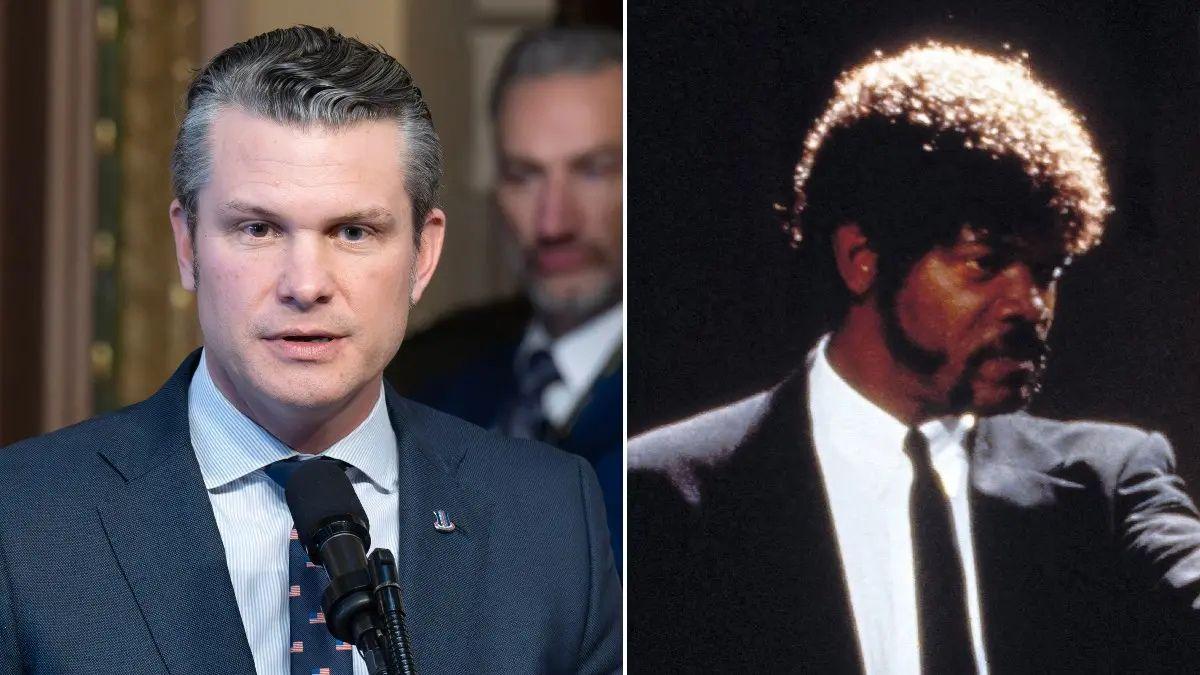 Photo of Pete Hegseth drew backlash after referencing a monologue from 'Pulp Fiction' during a worship service at the Pentagon.