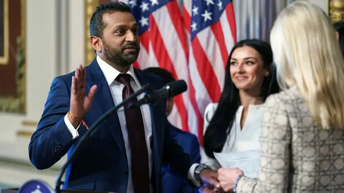 Image of Alexis Wilkins was by Kash Patel's side when he was sworn in as FBI Director.