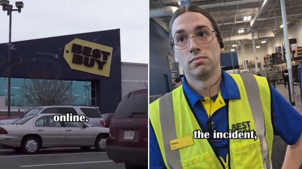 Split photo of Best Buy and employee Shane
