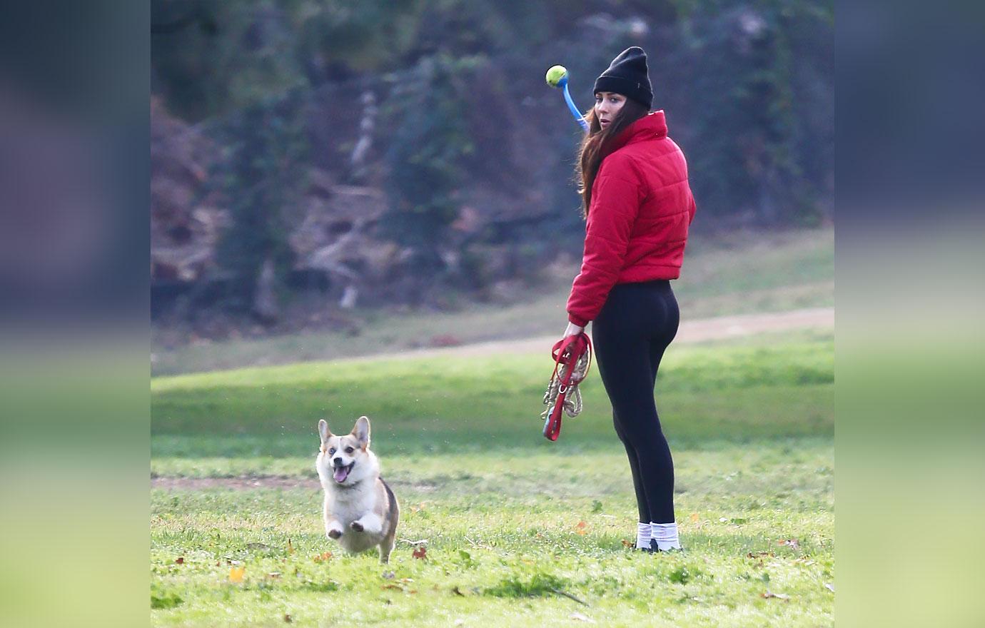 becca kufrin playing with dog