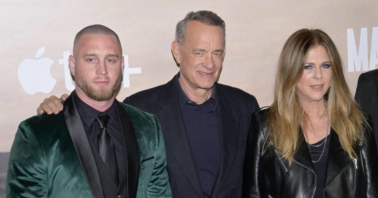 Composite photo of Chet Hanks, Tom Hanks and Rita Wilson. 