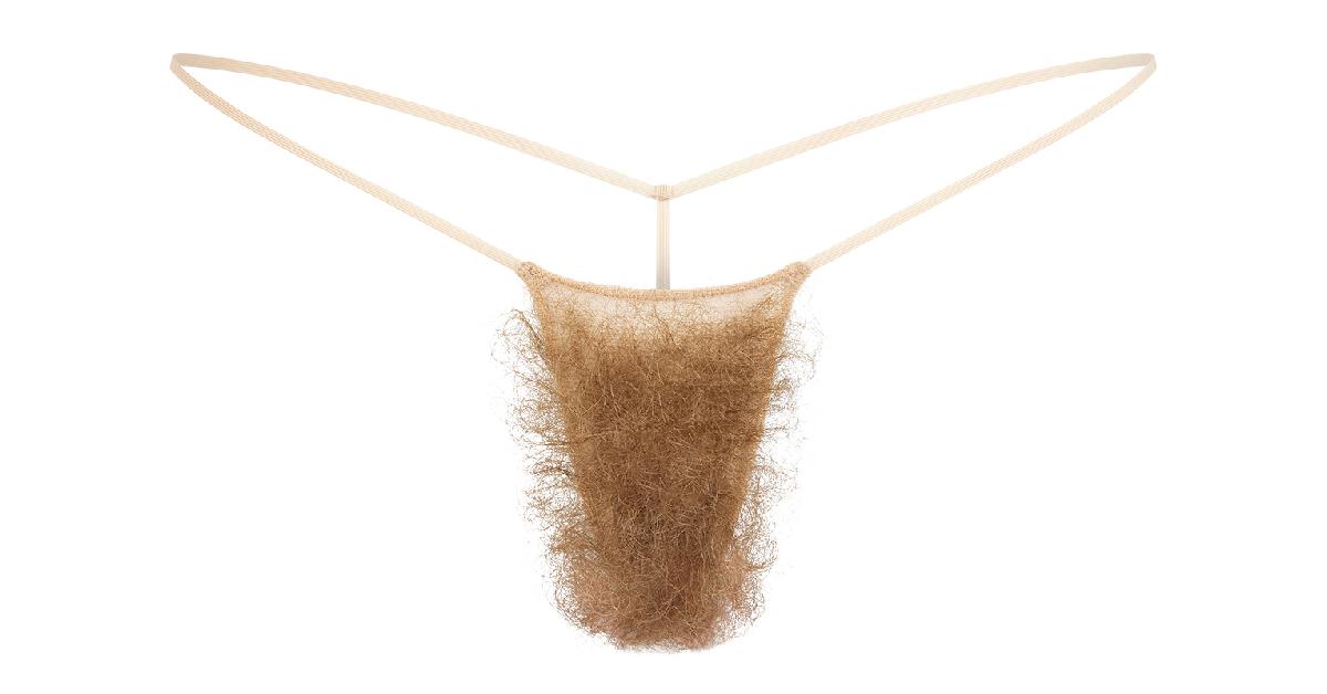 image of SKIMS sold-out faux hair micro string thong retails for $32.