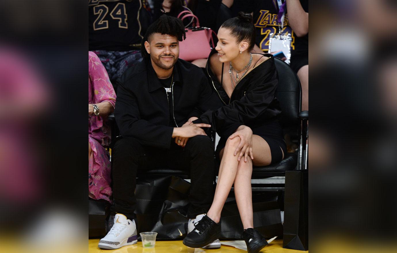 The Weeknd and Bella Hadid cheer in excitement over Kobe Bryant&#8217;s Final Game