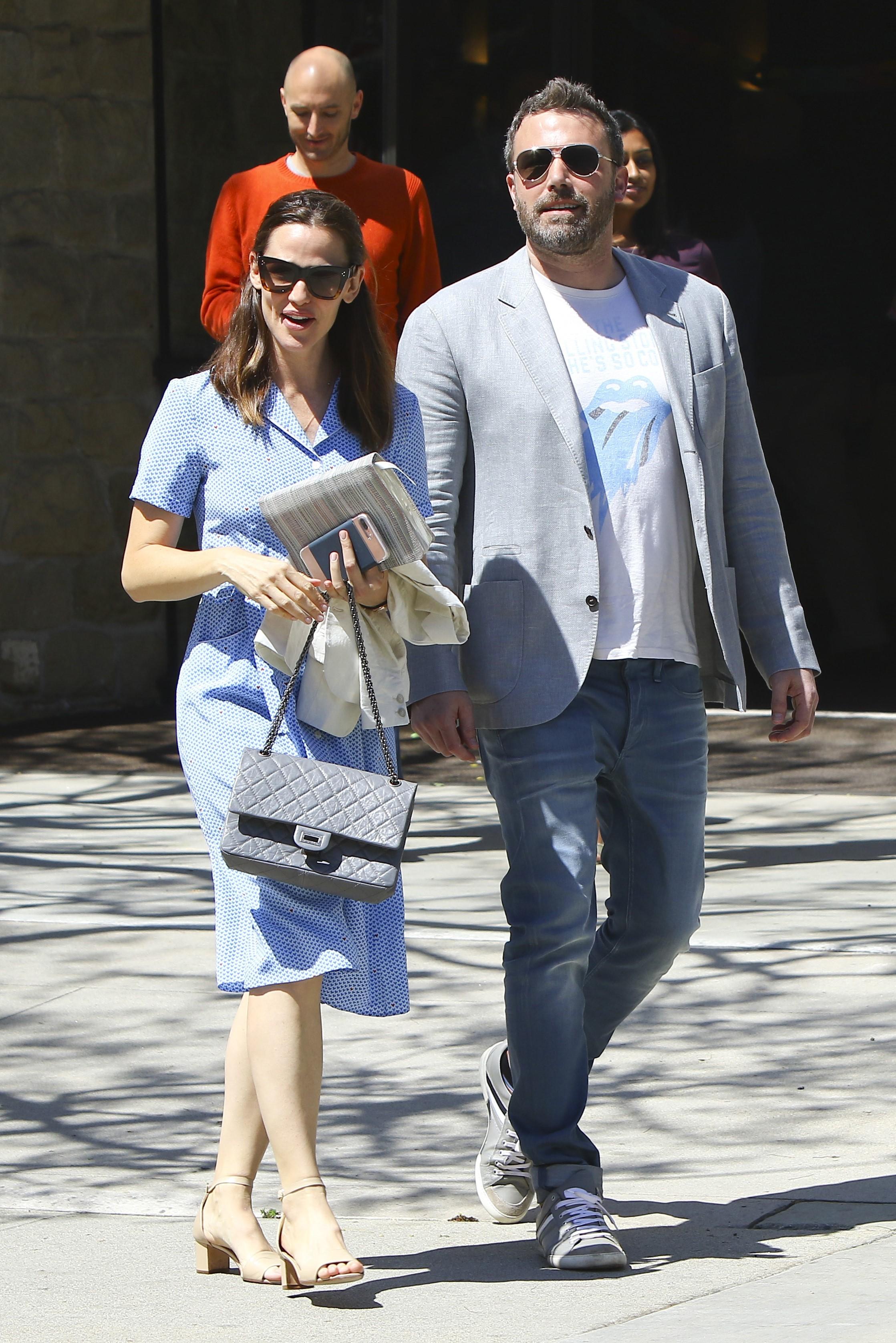 Jennifer Garner and Ben Affleck look happy as they leave Easter church service