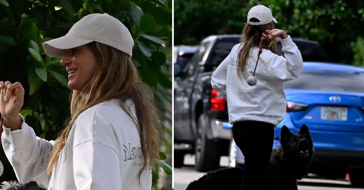 gisele shows baby bump miami  pp