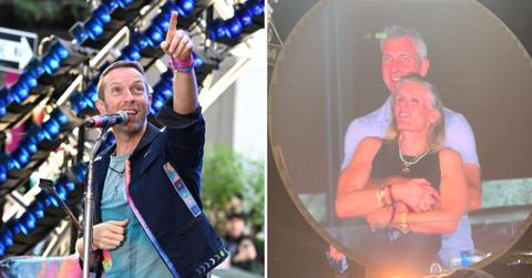 Photo of Chris Martin and a picture of Andy Byron with Kristin Cabot.
