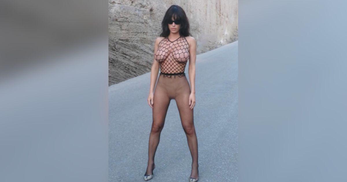 kanye west wife bianca censori photo fishnets