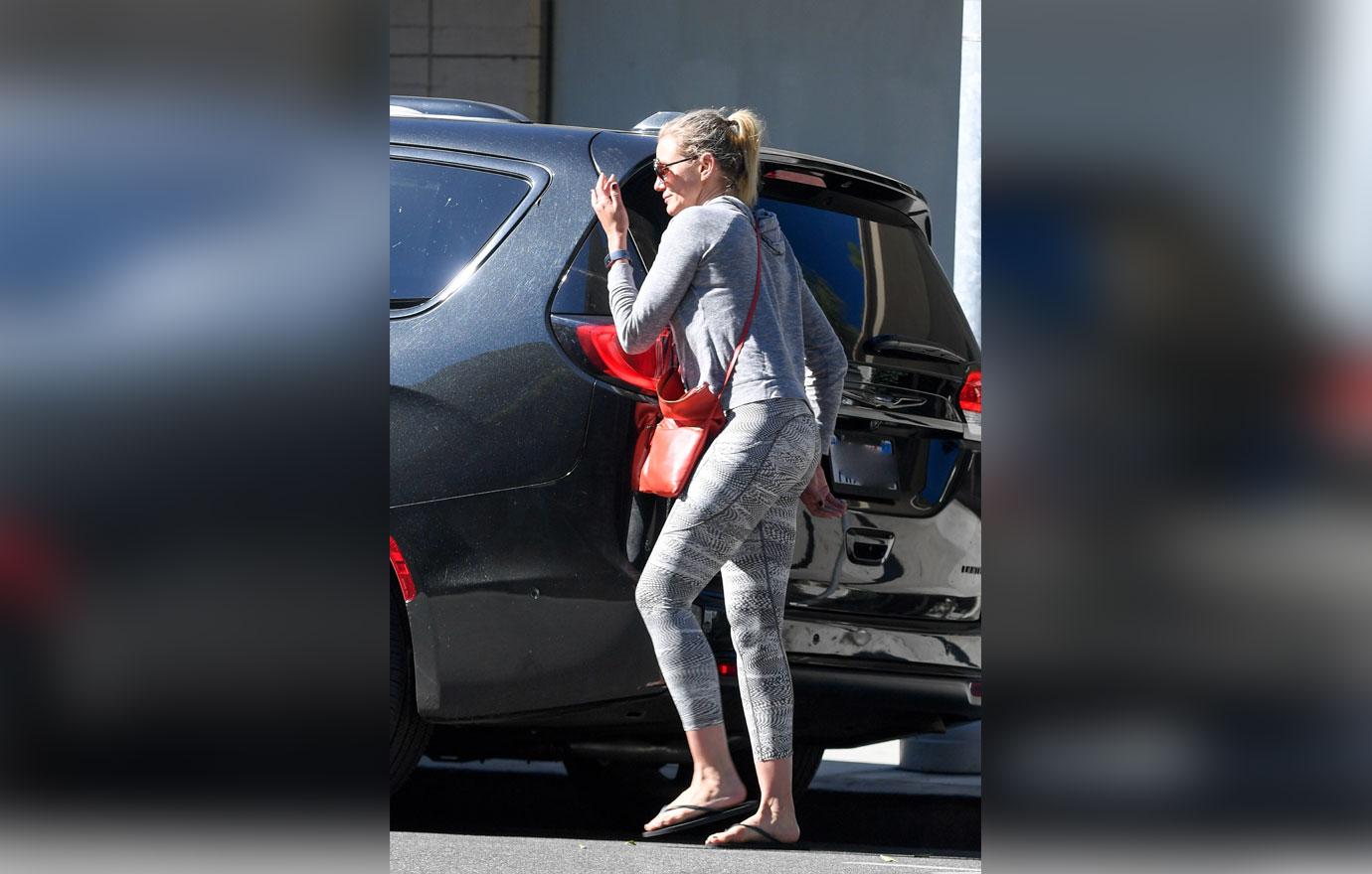 EXCLUSIVE: Cameron Diaz gets her nails done after a gym session