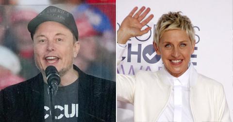 Composite photo of Elon Musk and Ellen DeGeneres