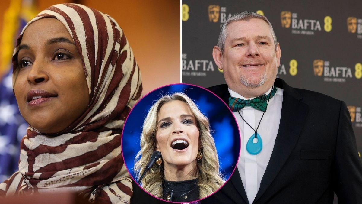 Composite photo of Ilhan Omar, John Davidson and Megyn Kelly.