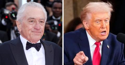 split photo of robert de niro and donald trump