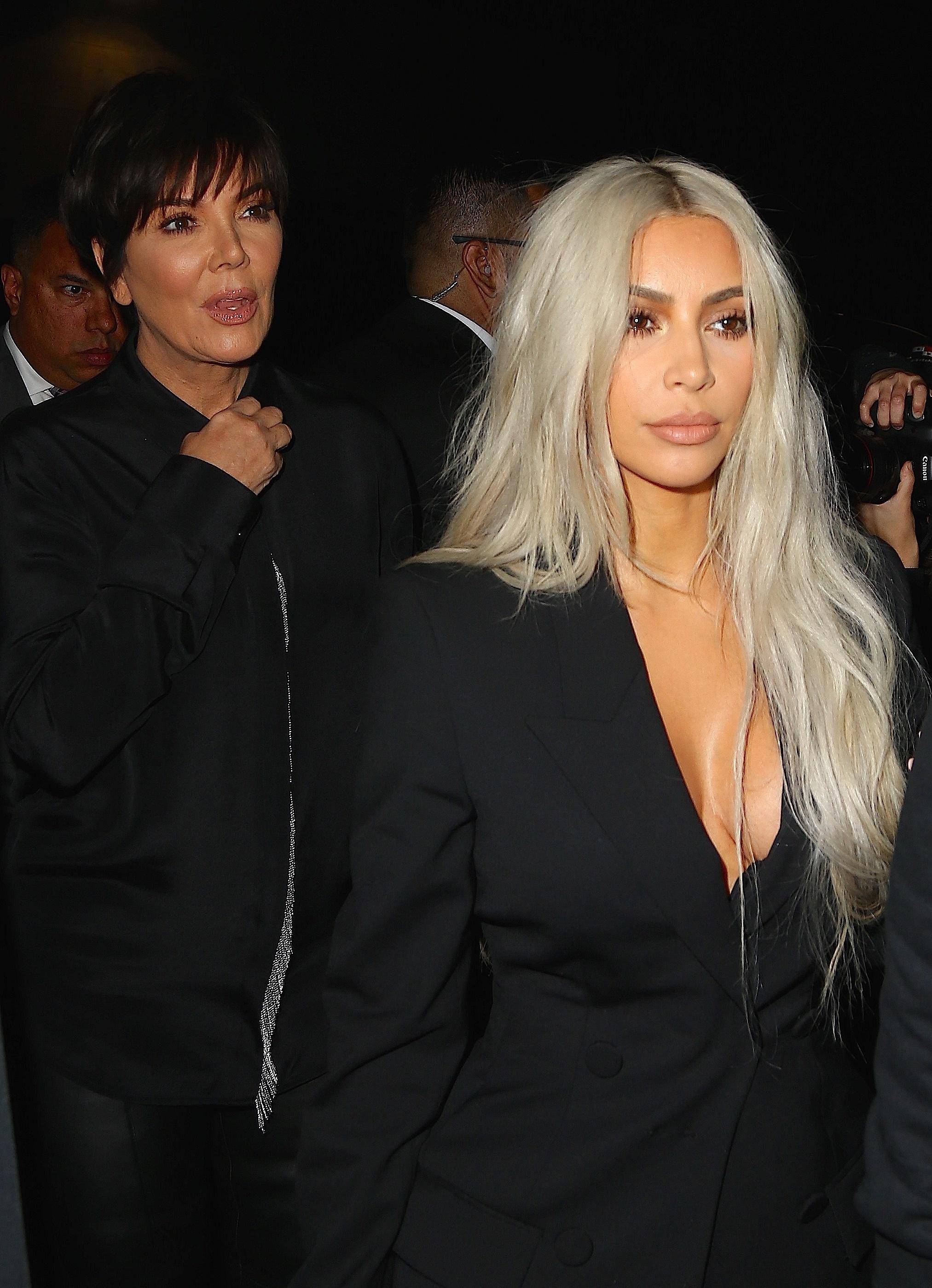 Kim Kardashian keeps it classy at the Alexander Wang Fashion Show with mom Kris Jenner