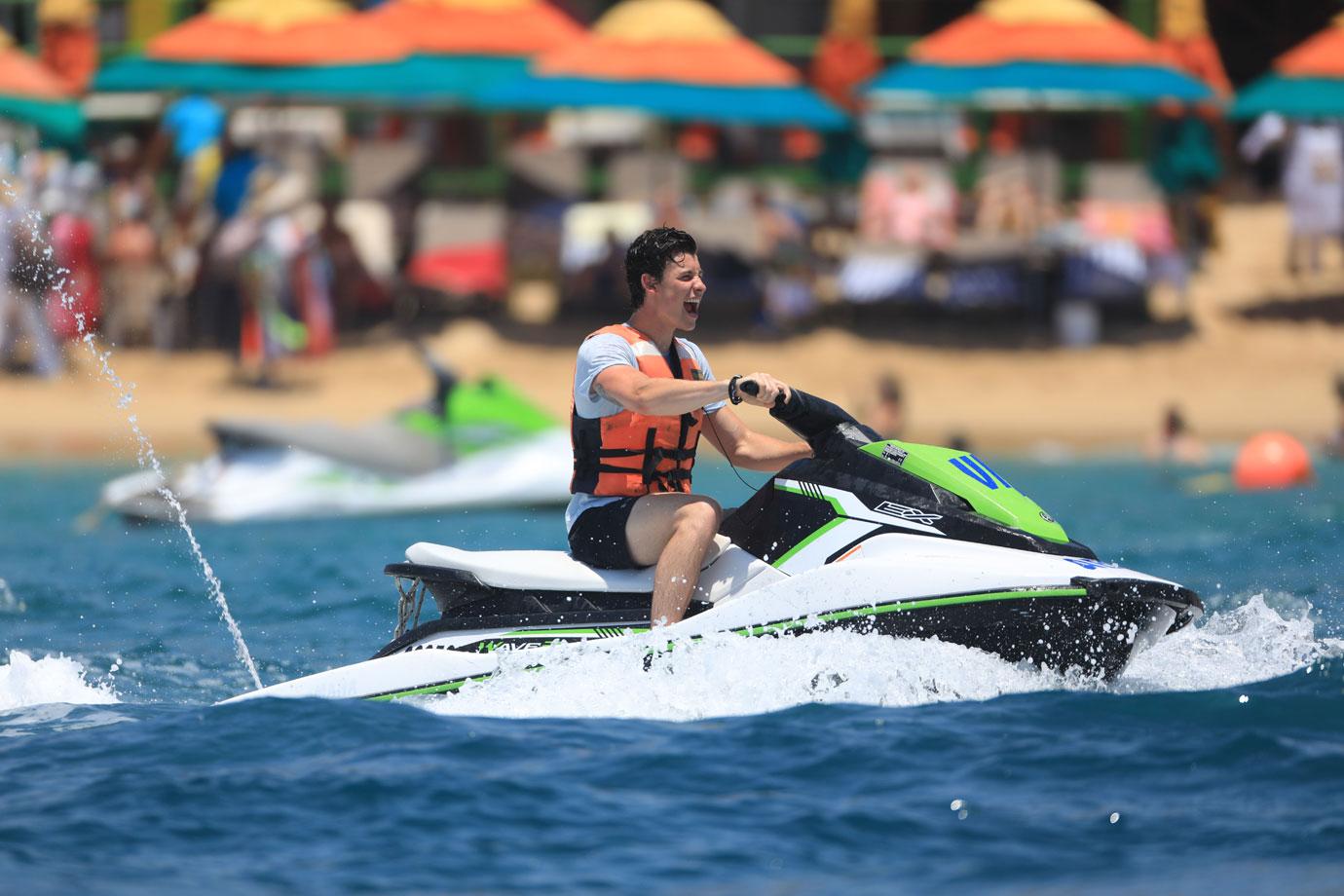 shawn mendes on the sea jetskiing