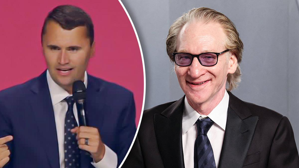 Composite photo of Bill Maher and Charlie Kirk