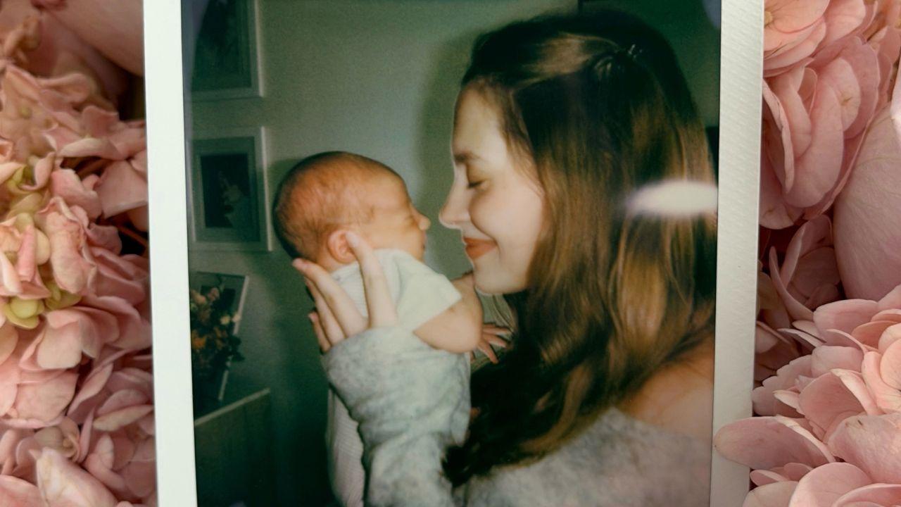 Image of Natasha Bure with her newborn.
