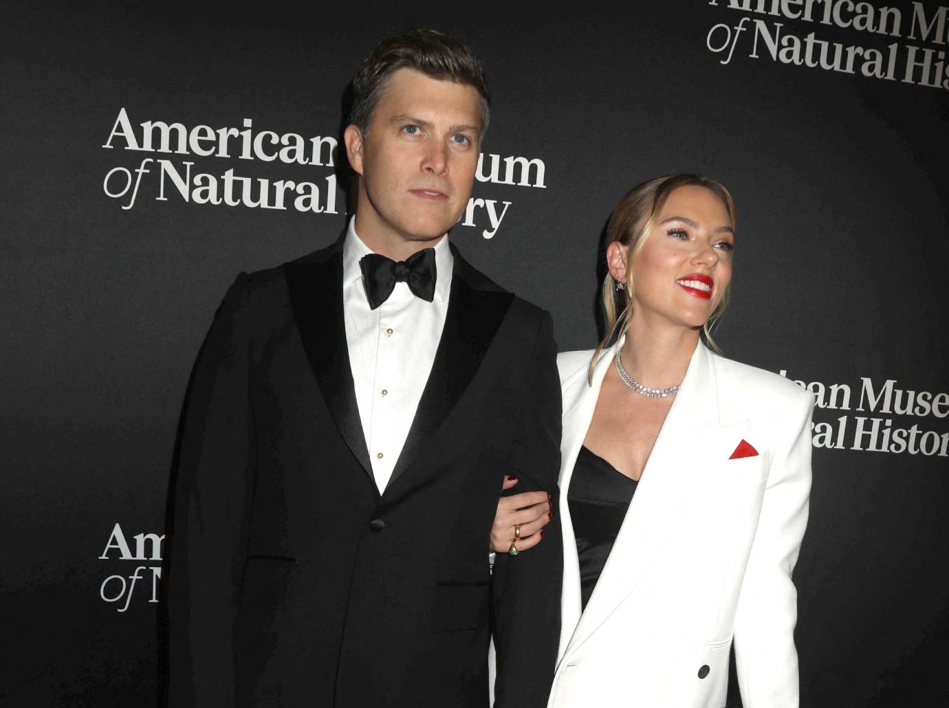 colin jost spend summer working pals scarlett johansson away set