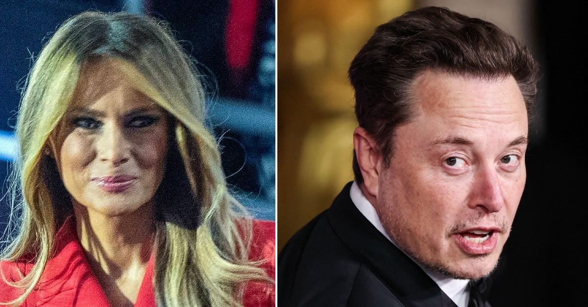 Split photo of Melania Trump and Elon Musk