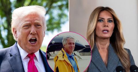 Composite photo of Donald Trump, Melania Trump and Jeffrey Epstein.