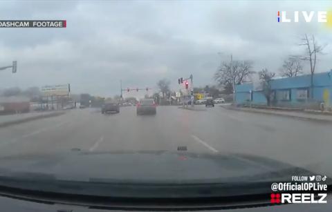 police dashcam reveals reckless driver crashing into medical van