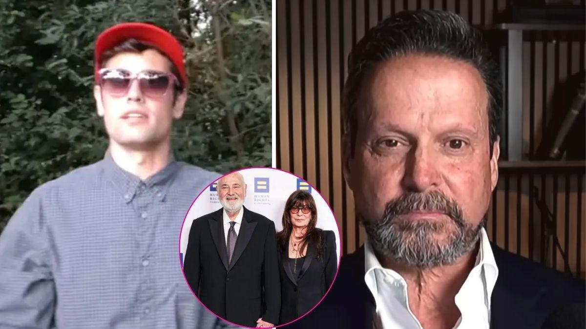 composite photo of nick reiner, rob and michelle reiner and alan jackson