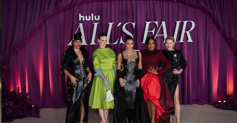 image of 'All's Fair' stars Kim Kardashian, Sarah Paulson, Niecy Nash, Naomi Watts, and Teyana Taylor.