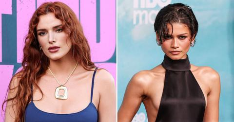Split photo of Bella Thorne and Zendaya