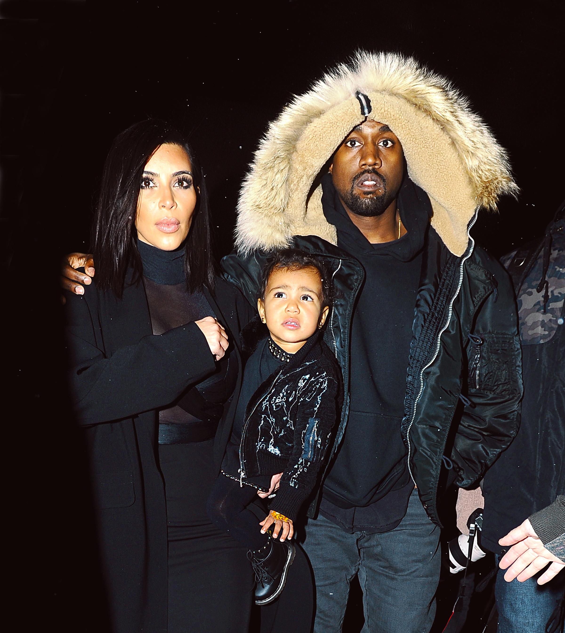 Kim Kardashian and Kanye West take baby North shopping in NYC.