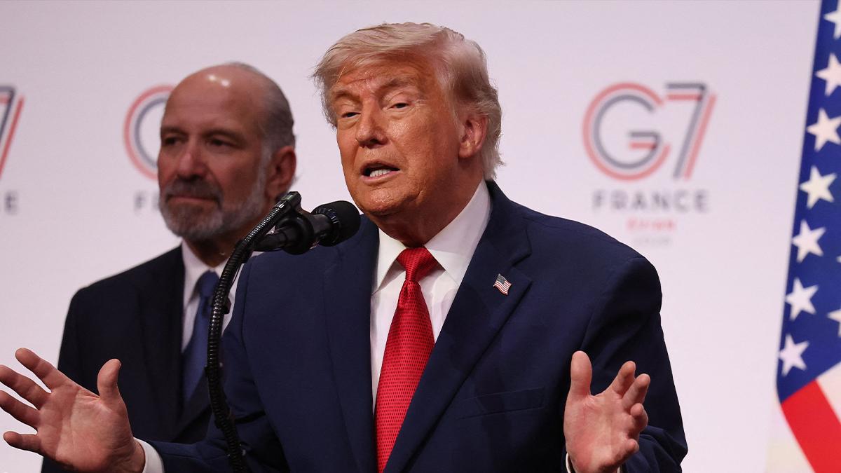 Photo of Donald Trump met with other leaders at the G7 summit.