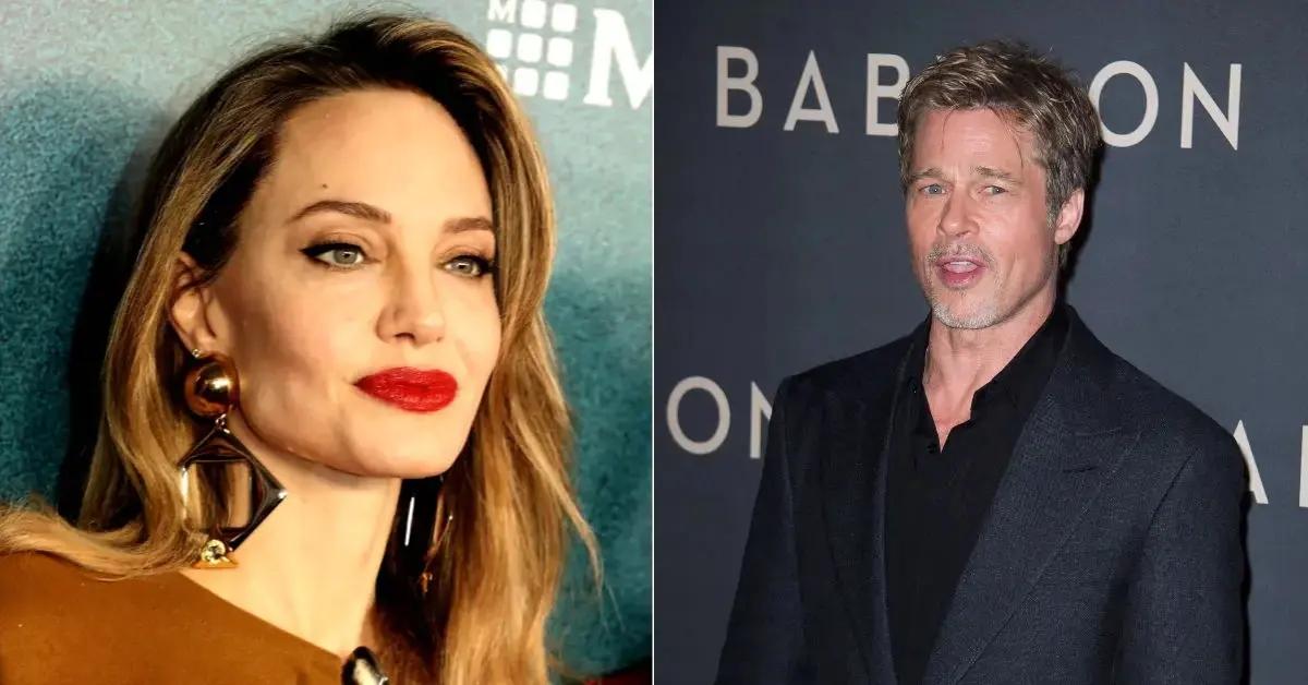 Composite photo of Angelina Jolie and Brad Pitt