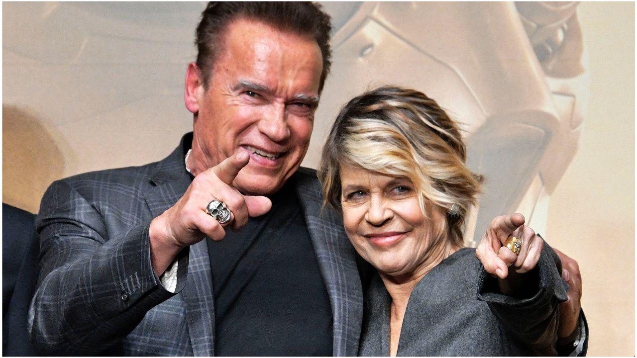 Photo of Arnold Schwarzenegger and Linda Hamilton