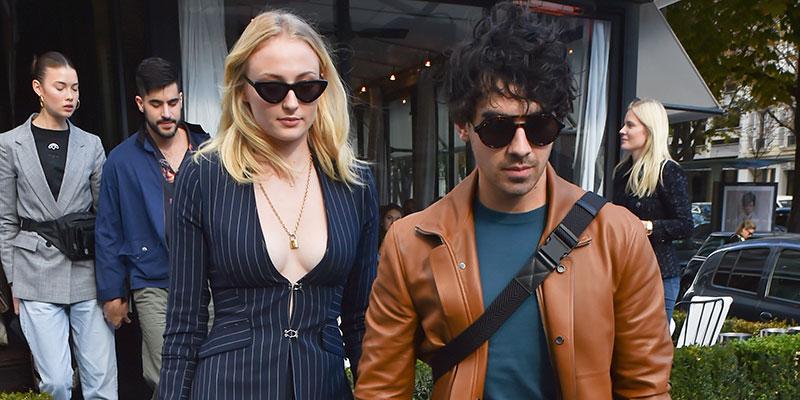 Sophie turner plunging neckline paris fiance joe jonas main