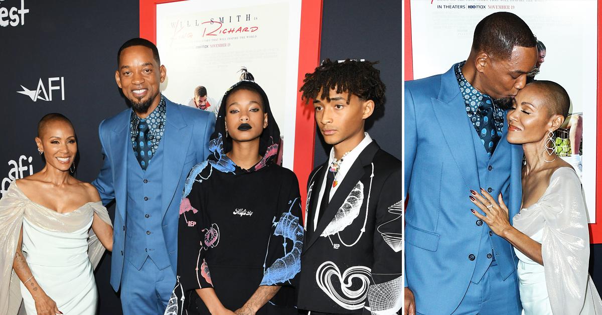 will smith wife jada pinkett smith daughter willow son jaden king richard premiere