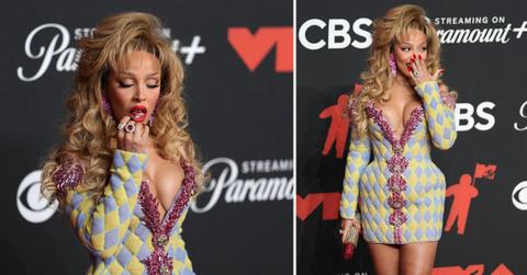 Two photos of Doja Cat