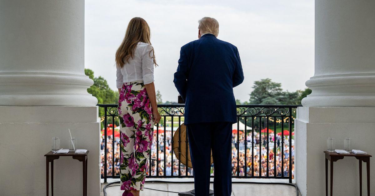 melania trump clearly uncomfortable husband flatter white house picnic