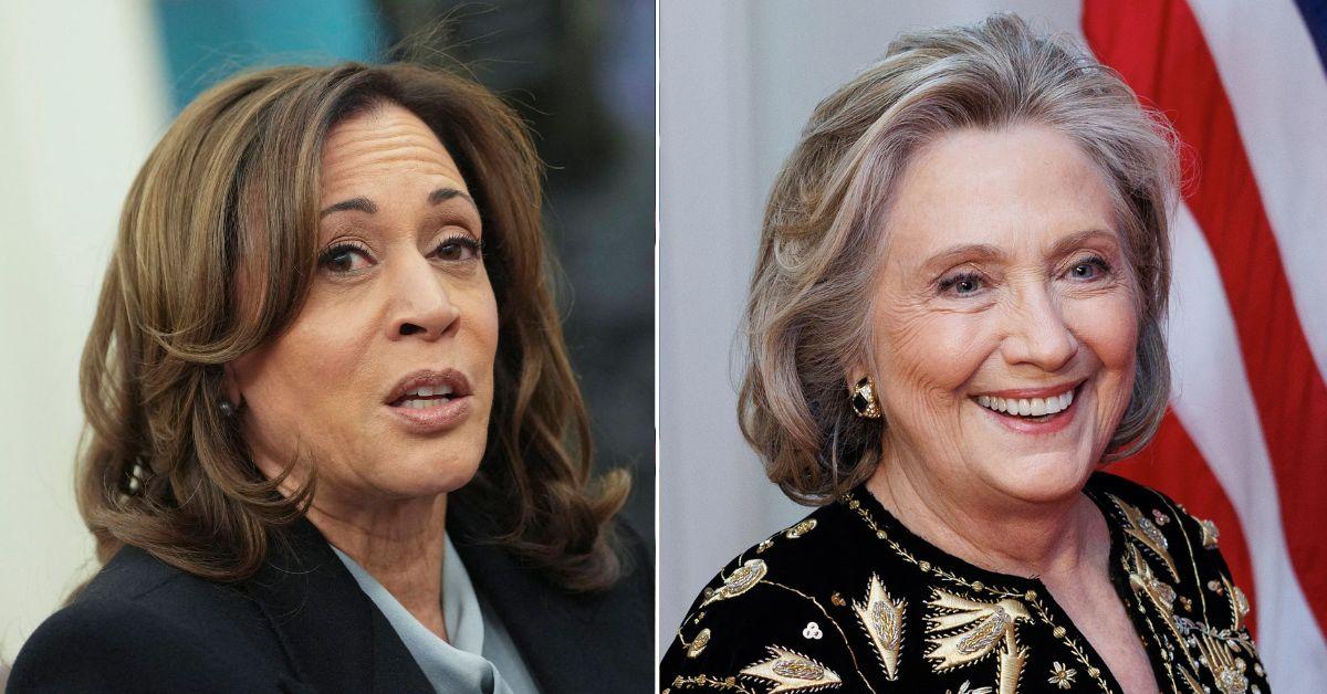 Composite photo of Kamala Harris and Hillary Clinton