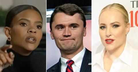 Split photo of Candace Owens, Charlie Kirk and Meghan McCain.