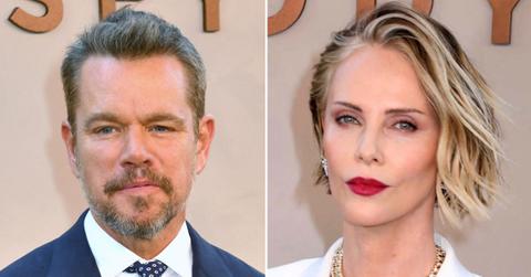 split image of Matt Damon and Charlize Theron