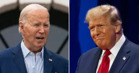 Composite photo of Joe Biden and Donald Trump