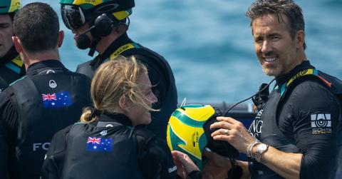 sailgp welcomed ryan reynolds for a high speed sail aboard the australian f