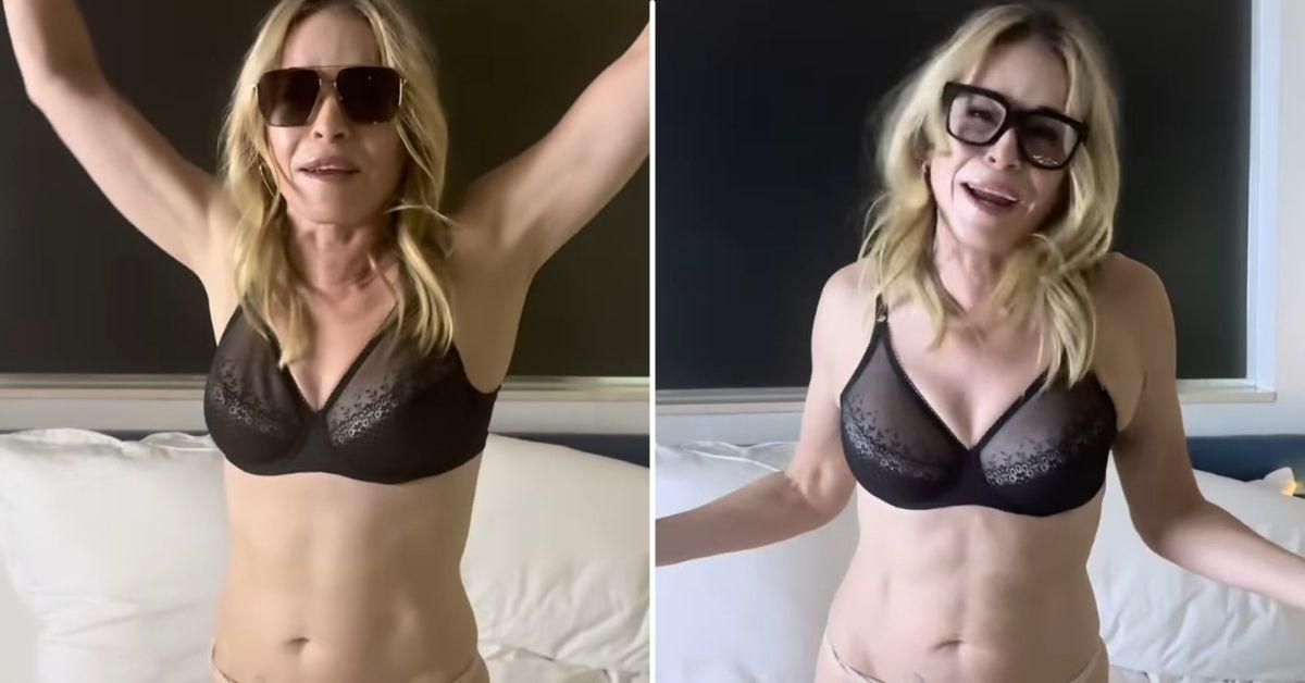 Photo of Chelsea Handler stripped down to her bra and underwear in a new social media video.