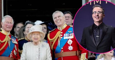 image of royal family, inset John Oliver