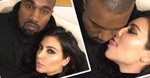Kim kardashian licks kanye west face instagram