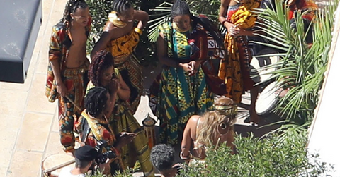 Beyonce pregnant twins belly baby shower h