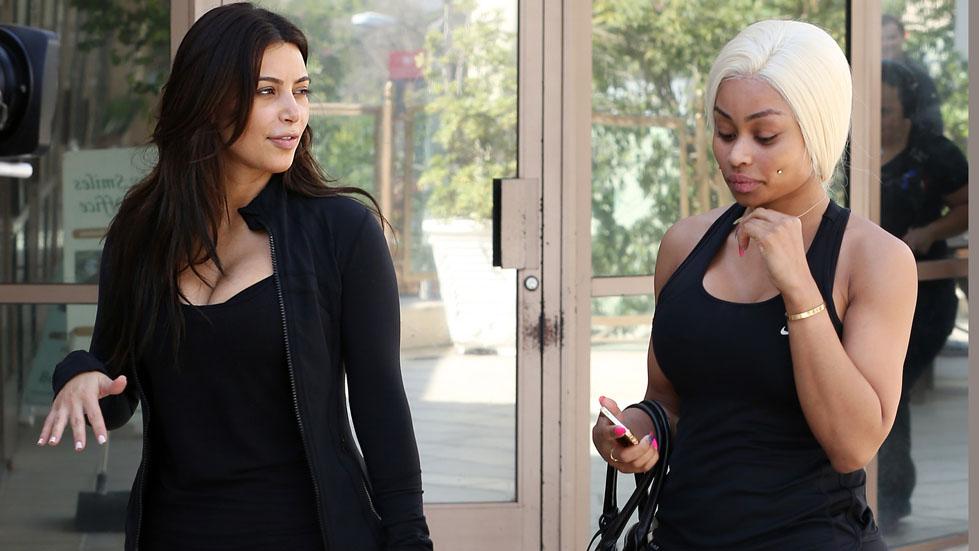 Kim Kardashian and Blac Chyna filming at Barry&#8217;s Bootcamp for &#8216;Keeping Up with the Kardashians&#8217;