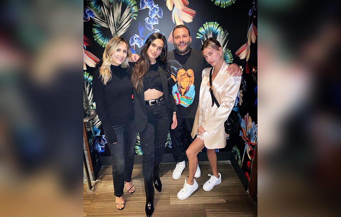 Hailey Bieber at Papi Steak with David and Isabela Grutman and DawnChere Wilkerson