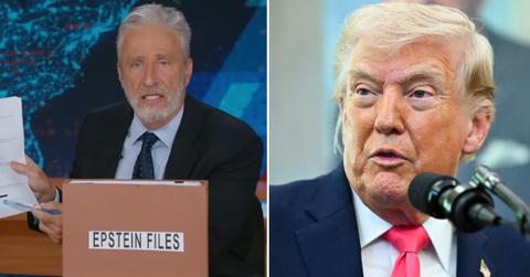 split of Jon Stewart and Donald Trump.