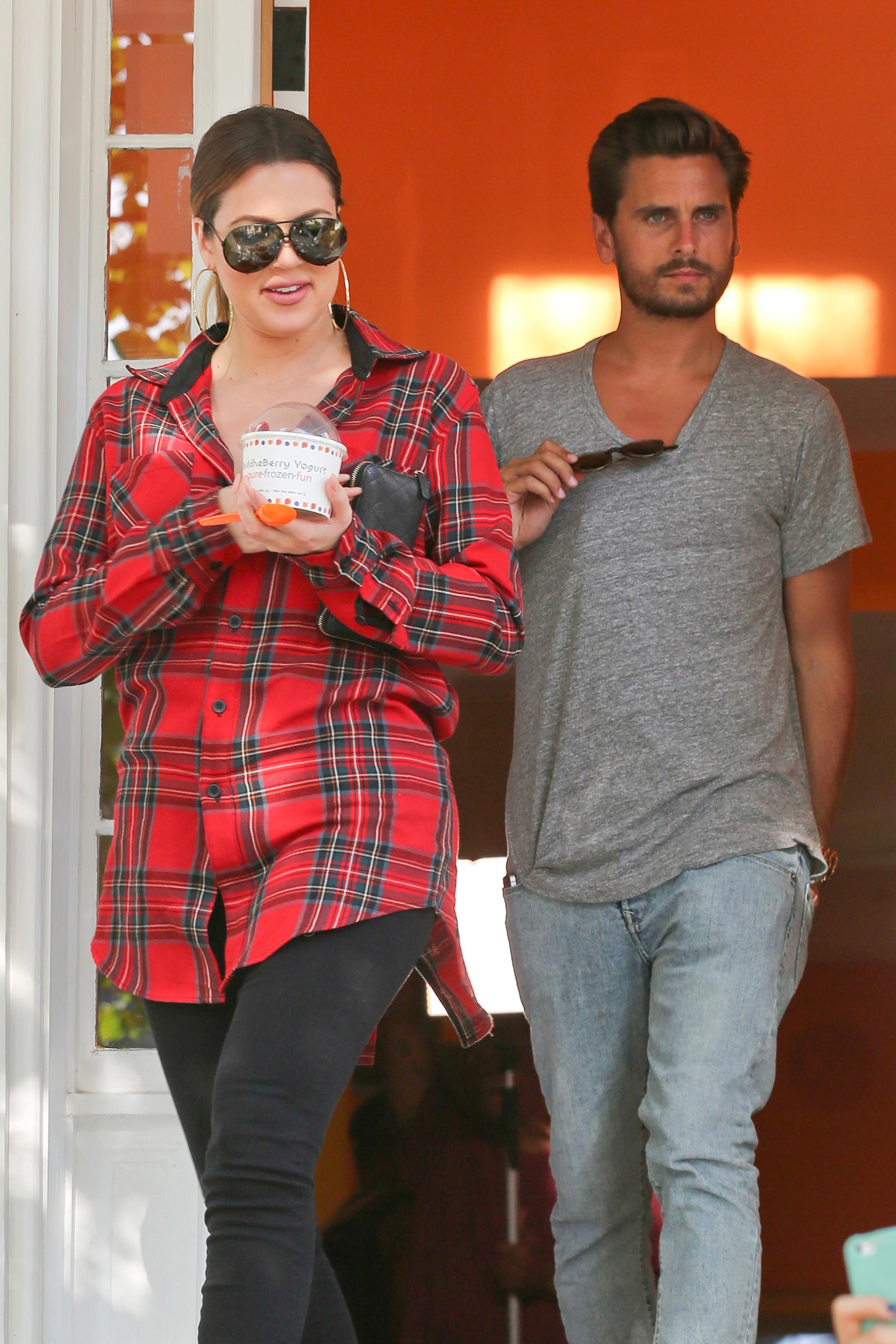 Khloe Kardashian and Scott Disick cool down by getting a Frozen Yogurt