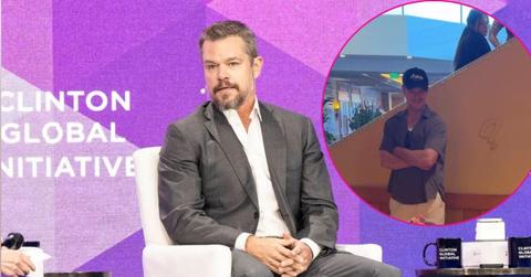 Split photo of Matt Damon