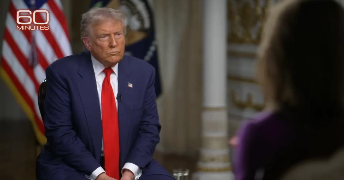 Image of Donald Trump was interviewed by Norah O'Donnell.